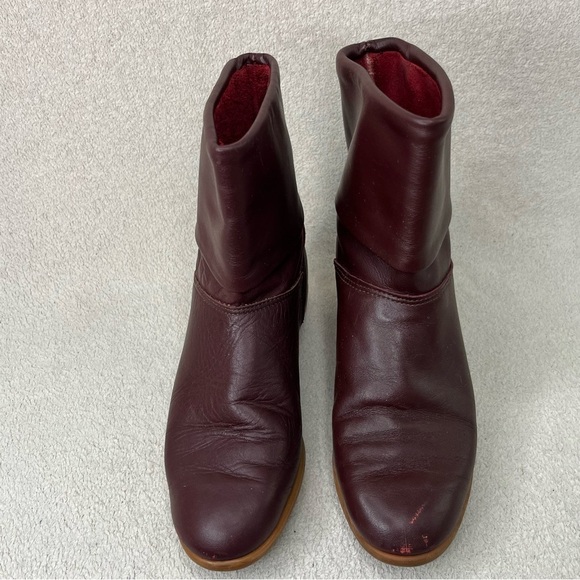 Vintage Heartland Leather Fold-Over Boots-Maroon/Burgundy-Womens 6.5-Vtg-90s-80s - Picture 7 of 12